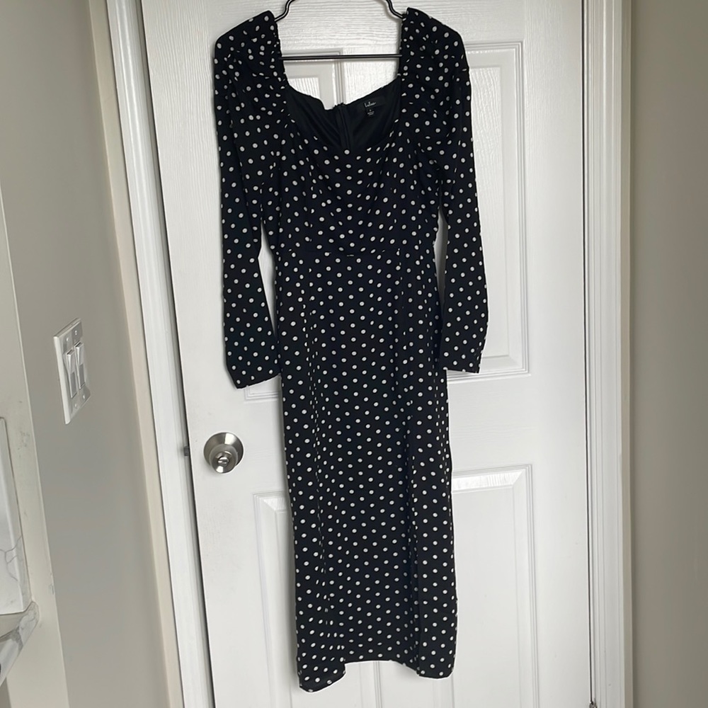 Lulus polka dot midi dress, size S